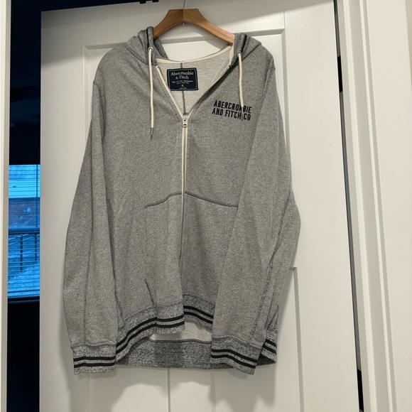 Abercrombie And Fitch Grey Zip Up mens jacket size XL - Picture 1 of 6